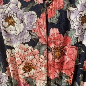 Knox Rose 3X crinkle floral high low dress